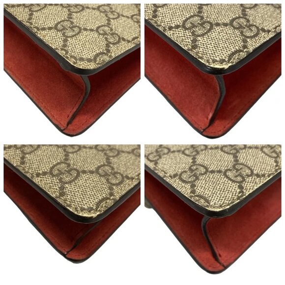 GUCCI Dionysus/GG Blooms Beige Ebony Red PVC Suede Shoulder Bag 632-080925 - Picture 6 of 14